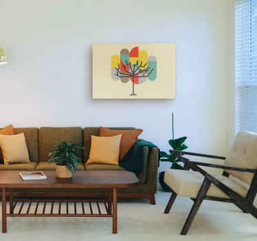 Wandbild Industrielle geometrische Eiche - TenStickers