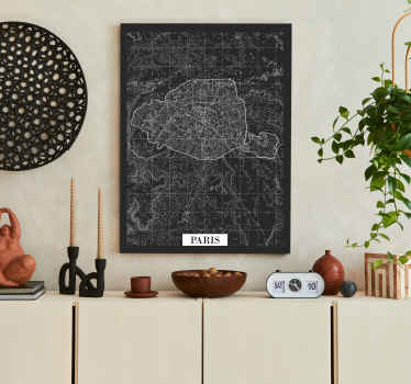 Tableau topographie Paris - TenStickers