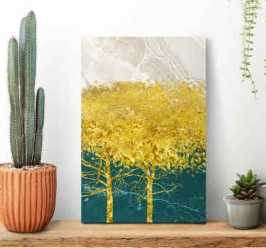 Tableau image arbres dorés - TenStickers