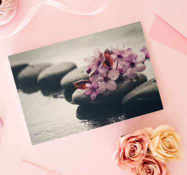 Tableau zen fleurs et galets - TenStickers