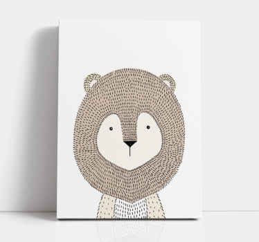 Tableau animal dessin bébé lion - TenStickers