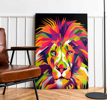 Tableau lion coloré style pop art - TenStickers