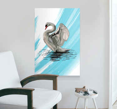 Draw swan living room wall art - TenStickers