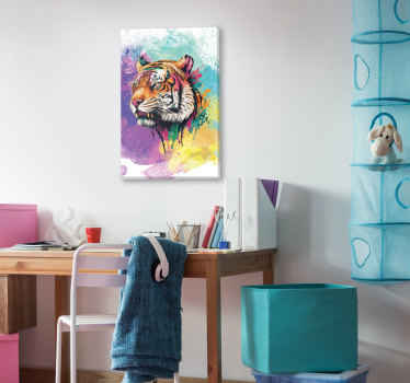 Tiger head panting canvas wall art - TenStickers