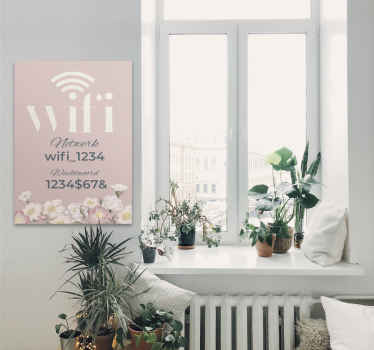 Canvas Schilderij met WiFi & Bloemen - TenStickers