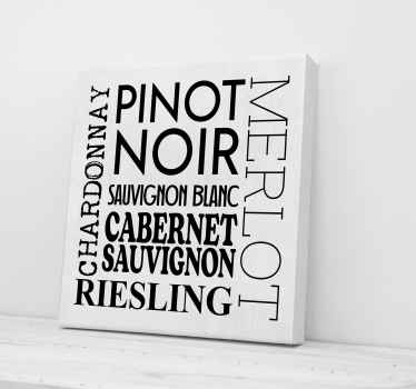 Cuadro cocina Tipos de vino - TenVinilo