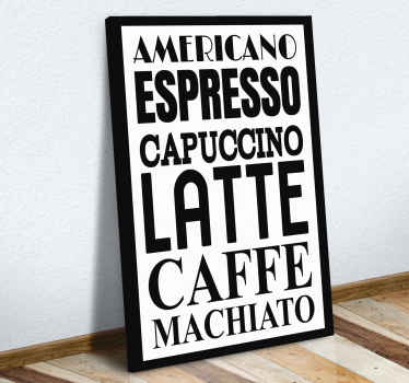 Cuadro de cocina Guia de cafés - TenVinilo