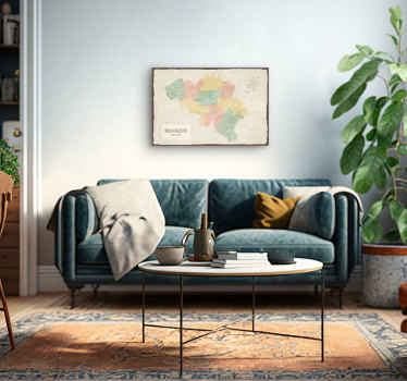 Tableau vintage carte antique - TenStickers