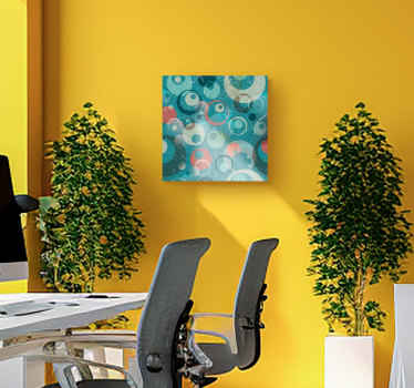 Tableau bureau art cercles abstraits tons bleus - TenStickers