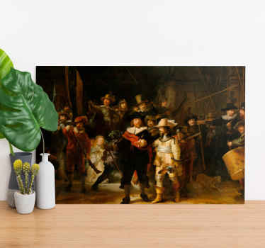 Rembrandts Natvagt kunstmaleri på lærred - TenStickers