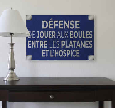 Tableau vintage panneau de rue Petanque - TenStickers