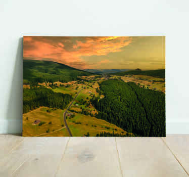 Obraz krajiny louka při západu slunce - TenStickers