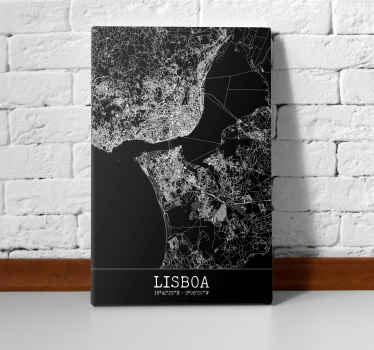 Quadro de cidade mapa aéreo de Lisboa - TenStickers