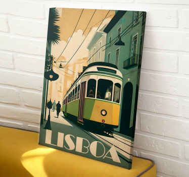 Quadro de cidade ilustração vintage de Lisboa - TenStickers