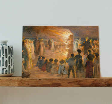 Sankt Hansblus på Skagen strand lærredsbillede - TenStickers