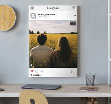 Instagram-näyttö canvas taulu omasta kuvasta - Tenstickers