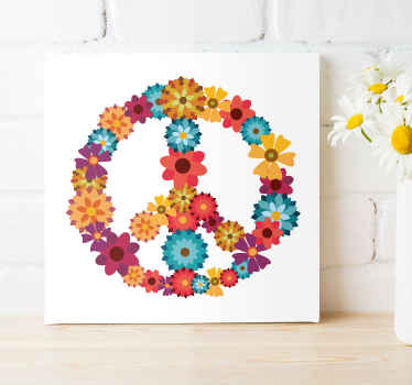 Leinwandbild Blume Peace Symbol - TenStickers