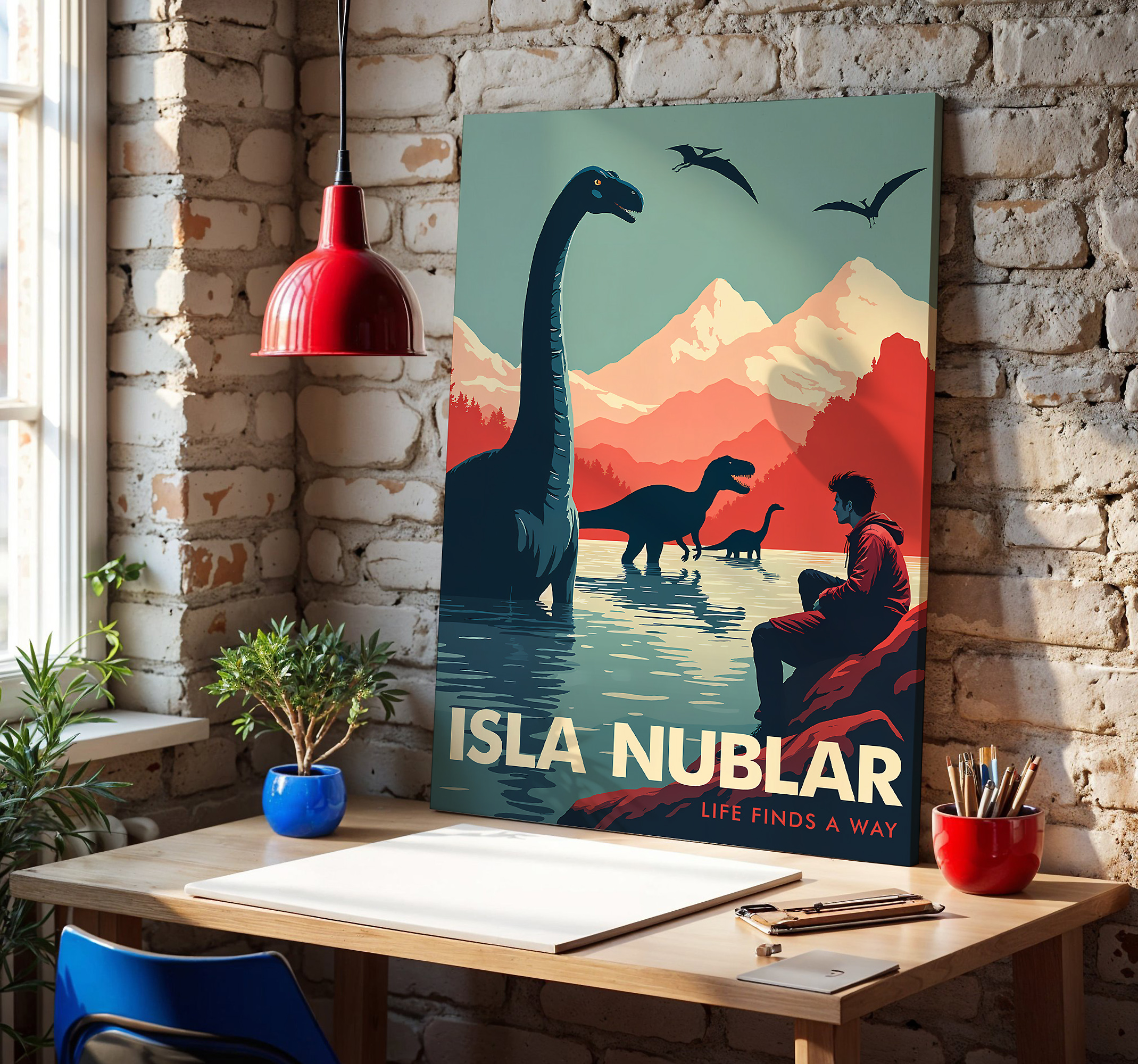 Tableau dinosaures île nublar