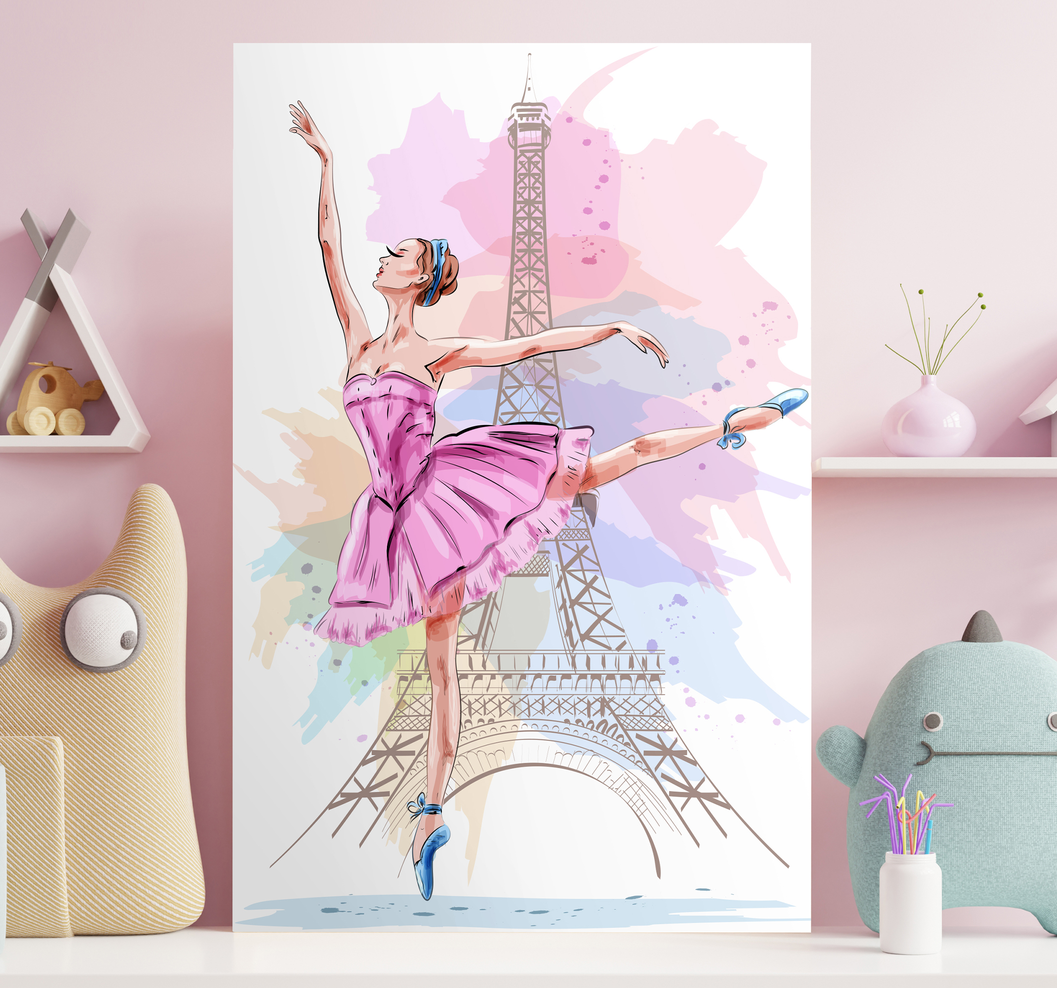 Cuadro de bailarina frente la Torre Eiffel