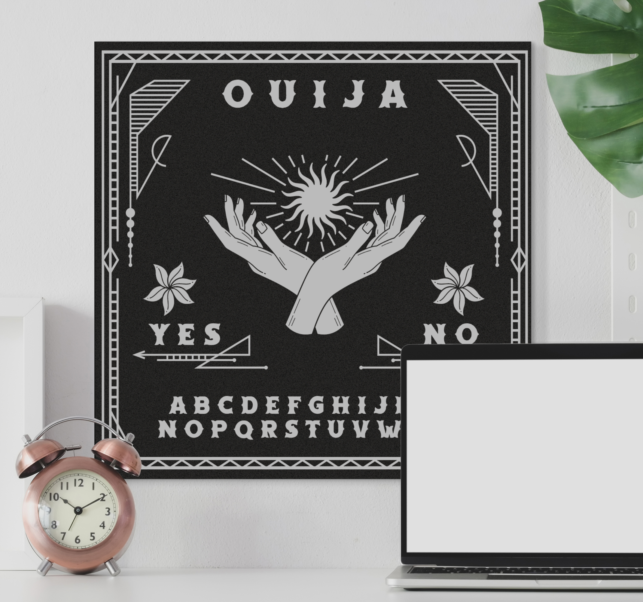 Cuadro para casa Tablero de ouija blanco y negro