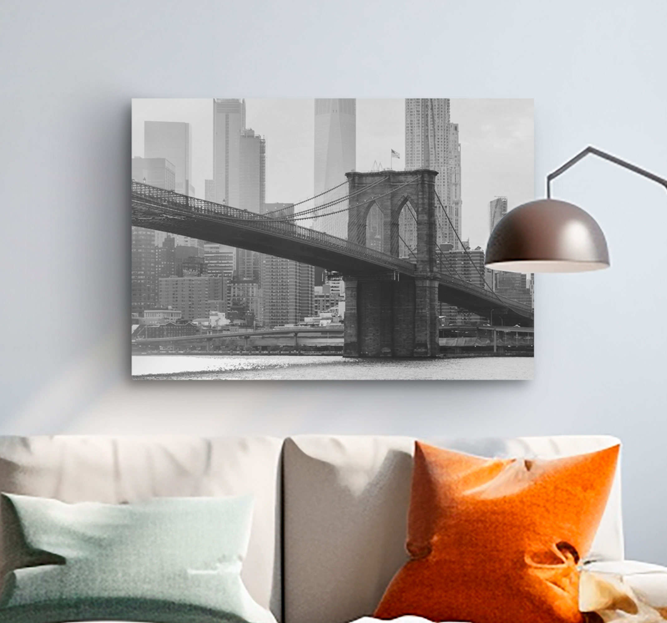 Cuadro de ciudades Brooklyn en blanco y negro