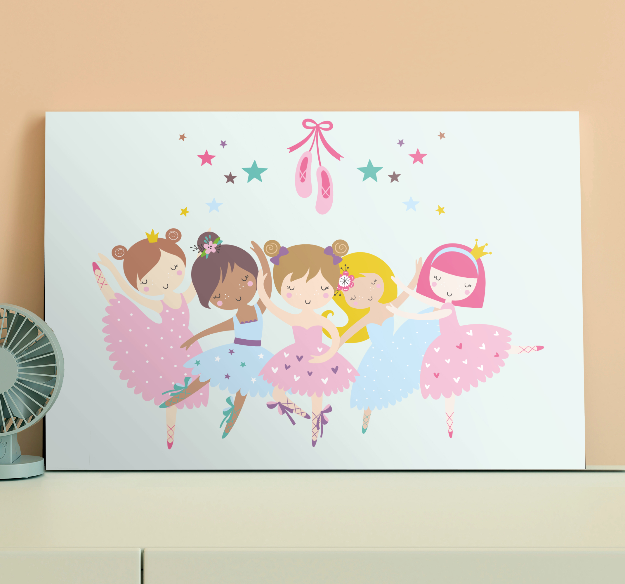 Cuadro para niños Ilustración colorida de estrellas de ballet