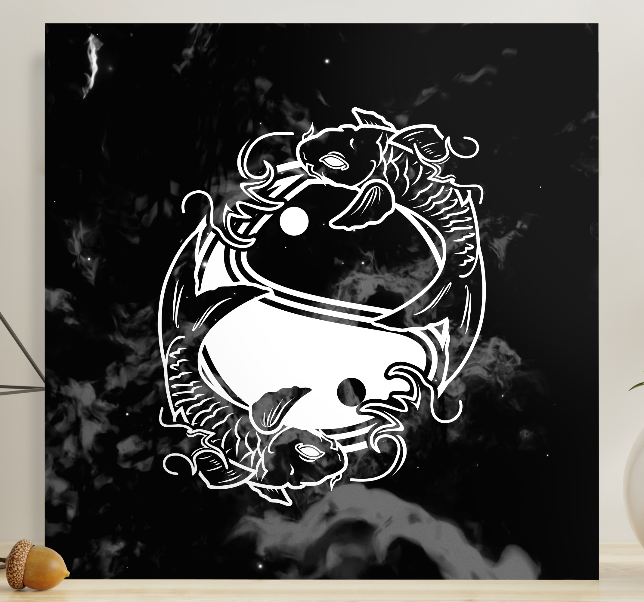 Cuadro ornamental Pescado de equilibrio yin yang