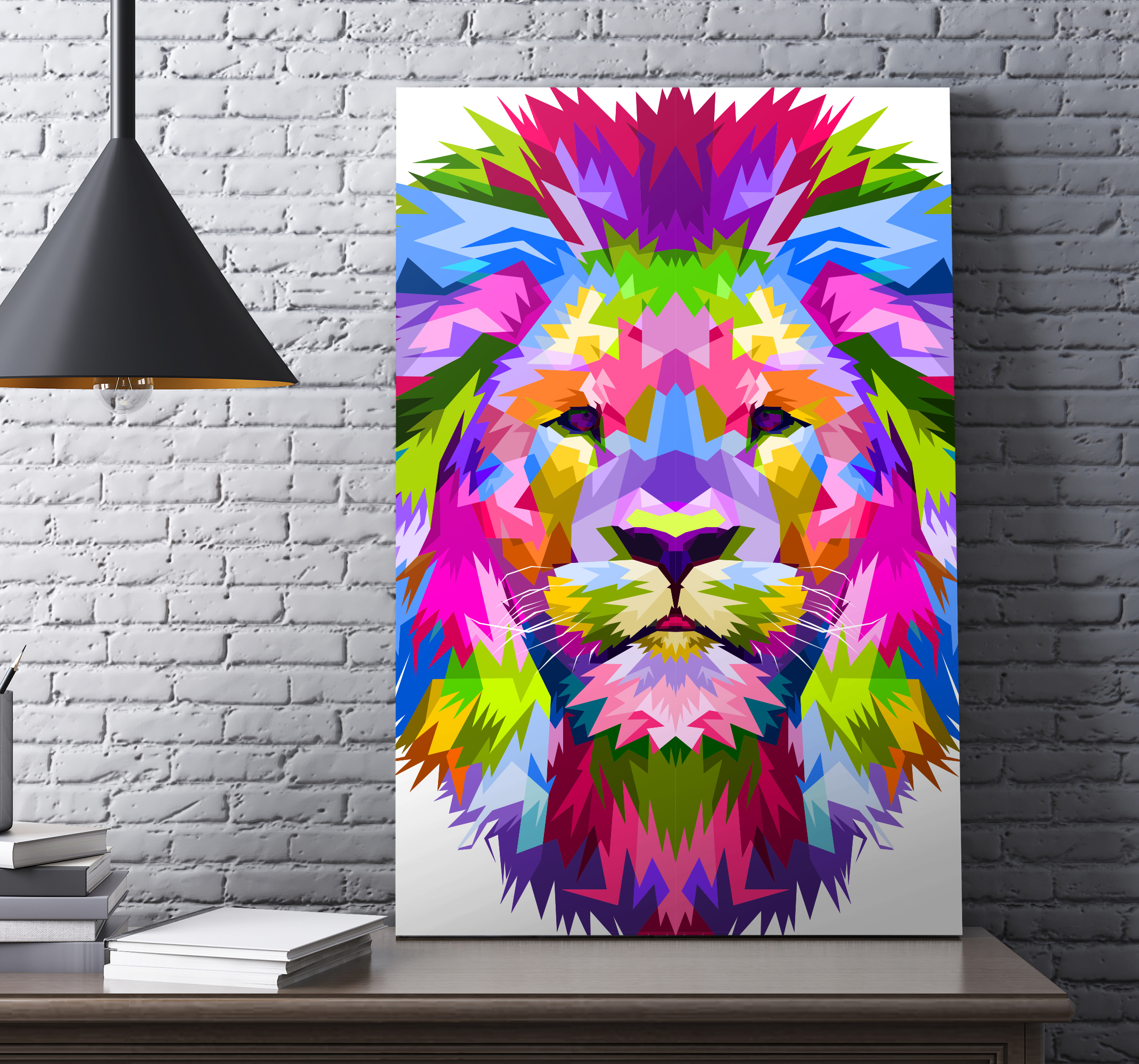 Cuadro figuras geométricas León colores vivos