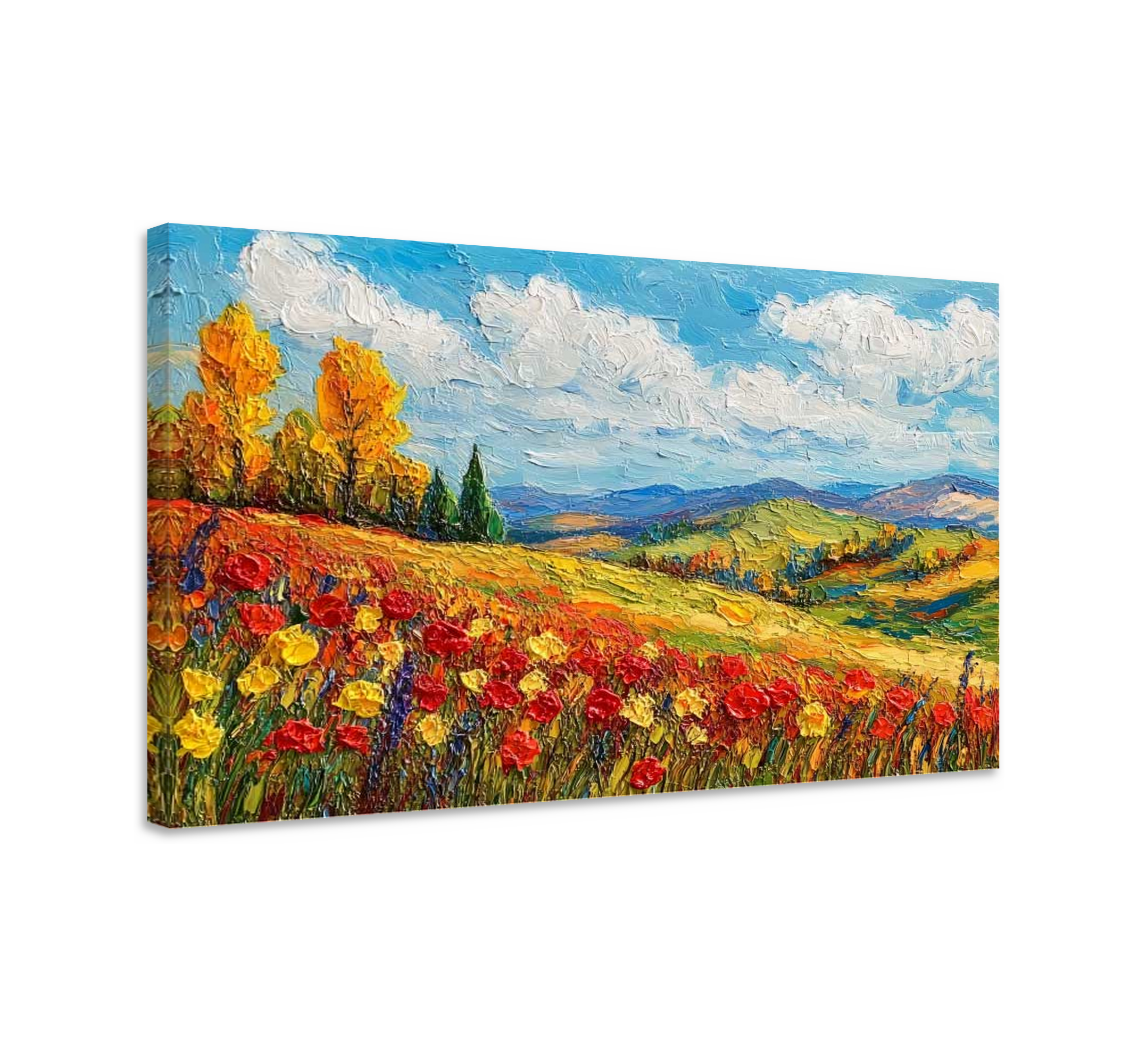 Tableau paysages champ coloré
