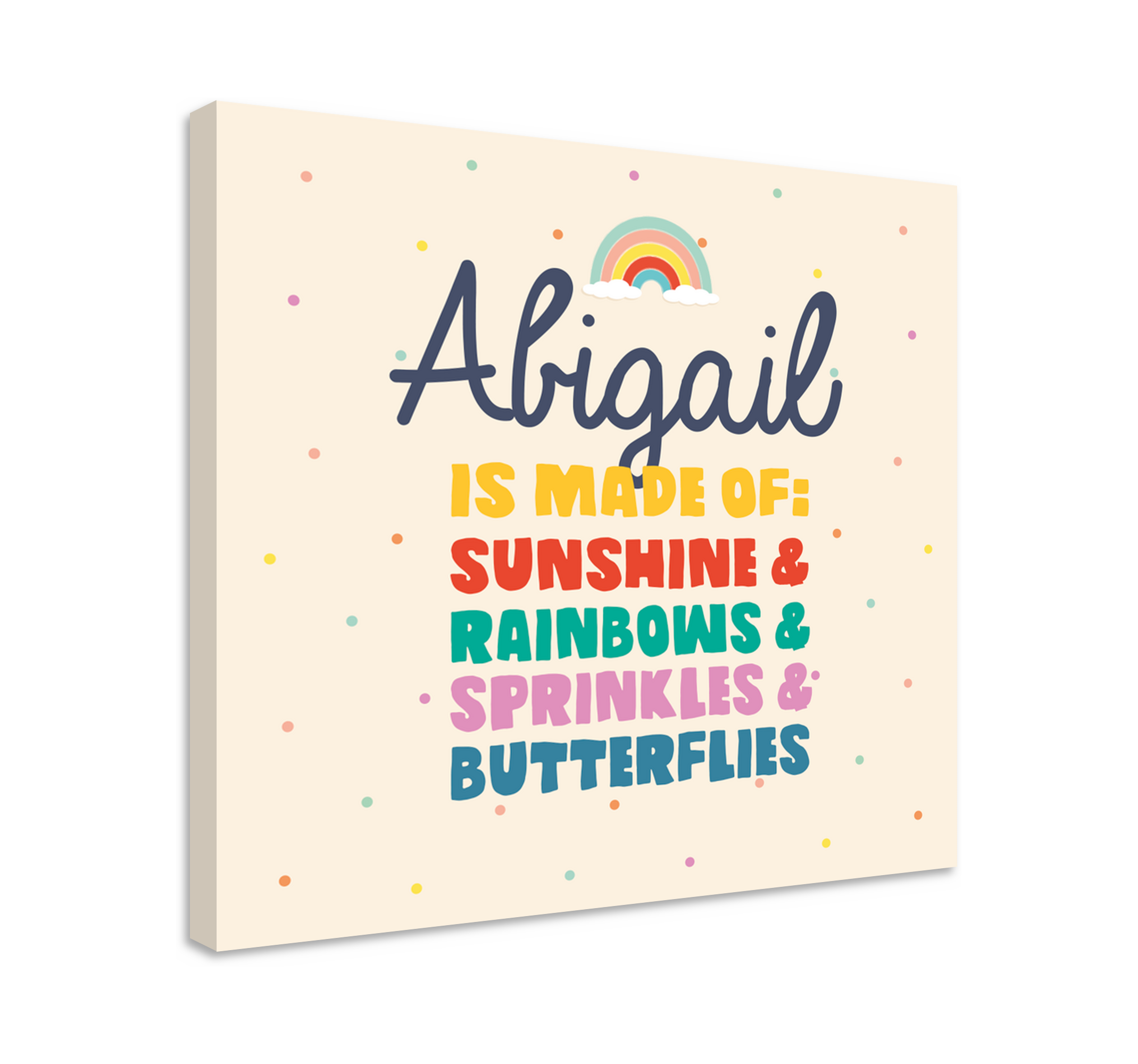 Made of sunshine and rainbows custom canvas - TenStickers