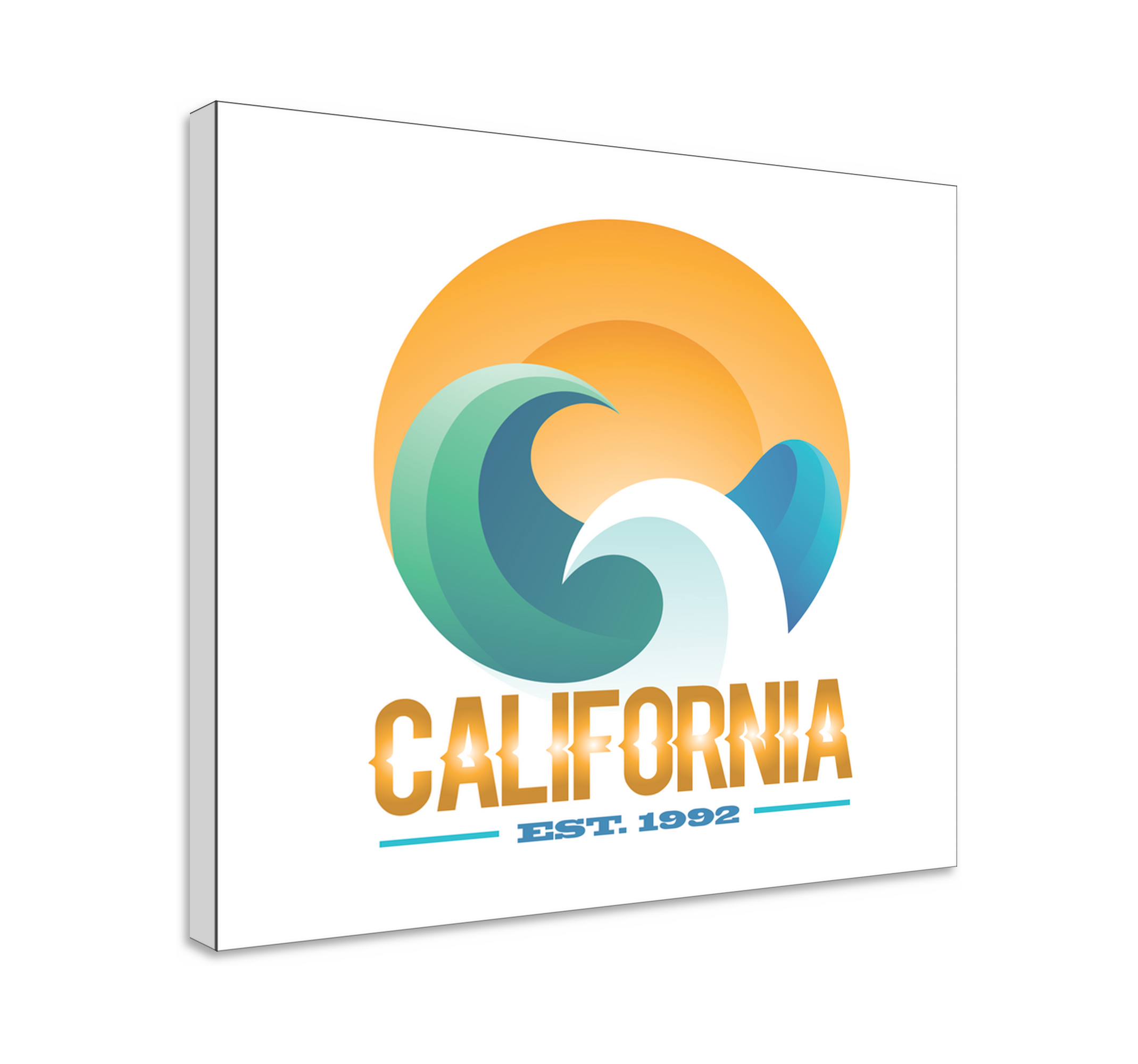 California surfing emblem marine lærredsbillede - TenStickers