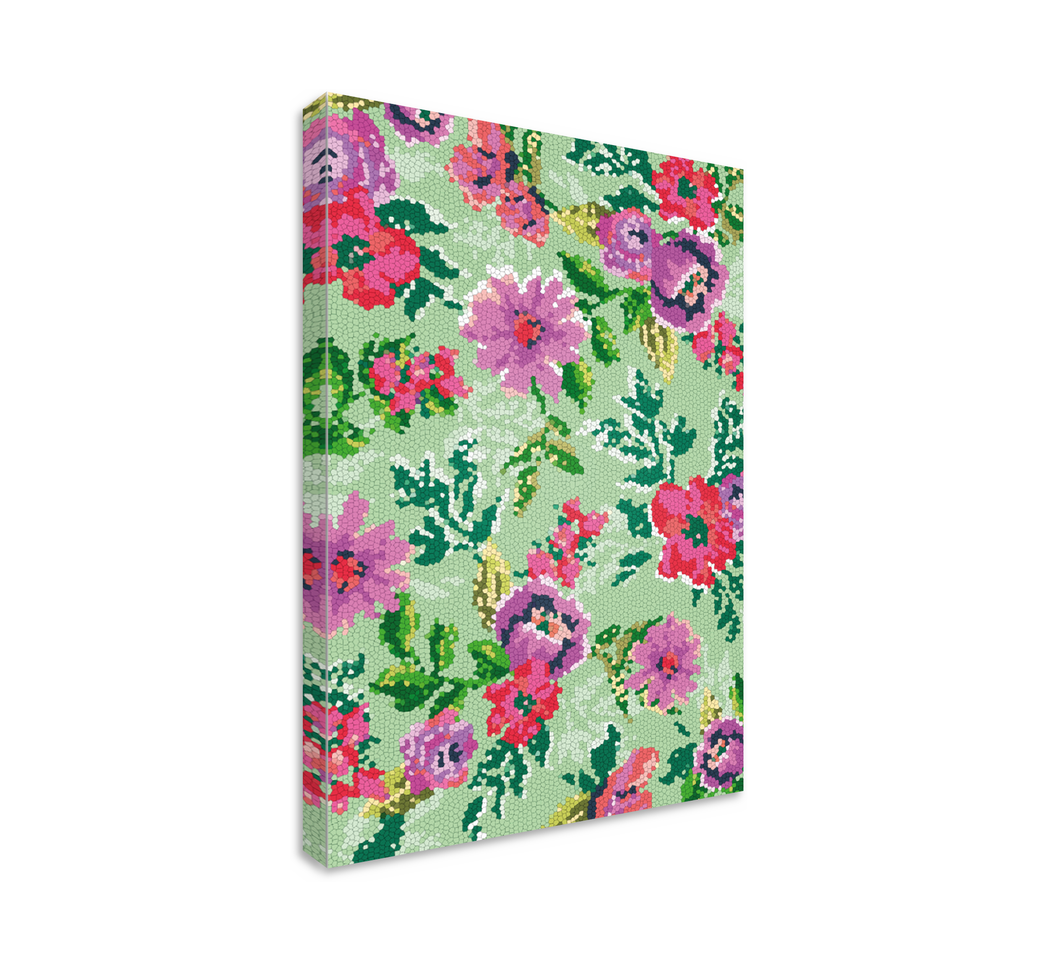 Leinwandbild Blume mosaik blumenmuster - TenStickers