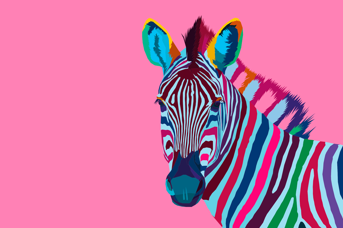 Rainbow zebra background Royalty Free Vector Image