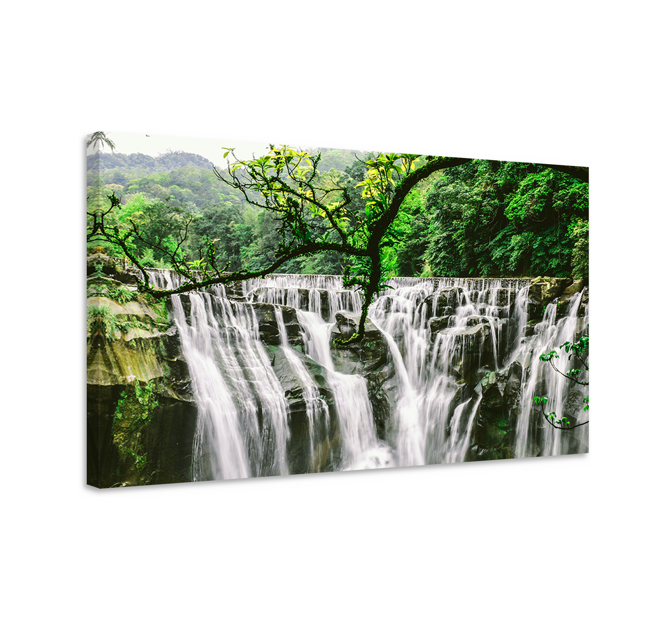 Majestic Waterfall Scene landscape canvas - TenStickers