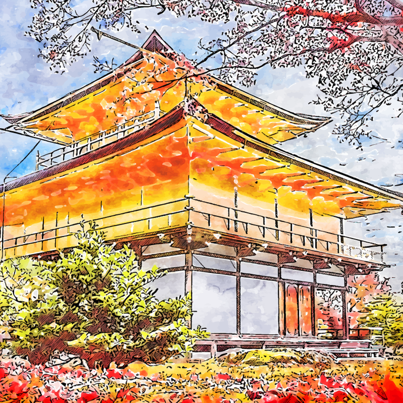 Vinilo Decorativo Mural Para Pared Ciudades Paisajes Kioto