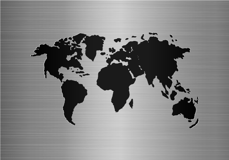 Cuadro Metal World - Mapas del mundo - Cuadros