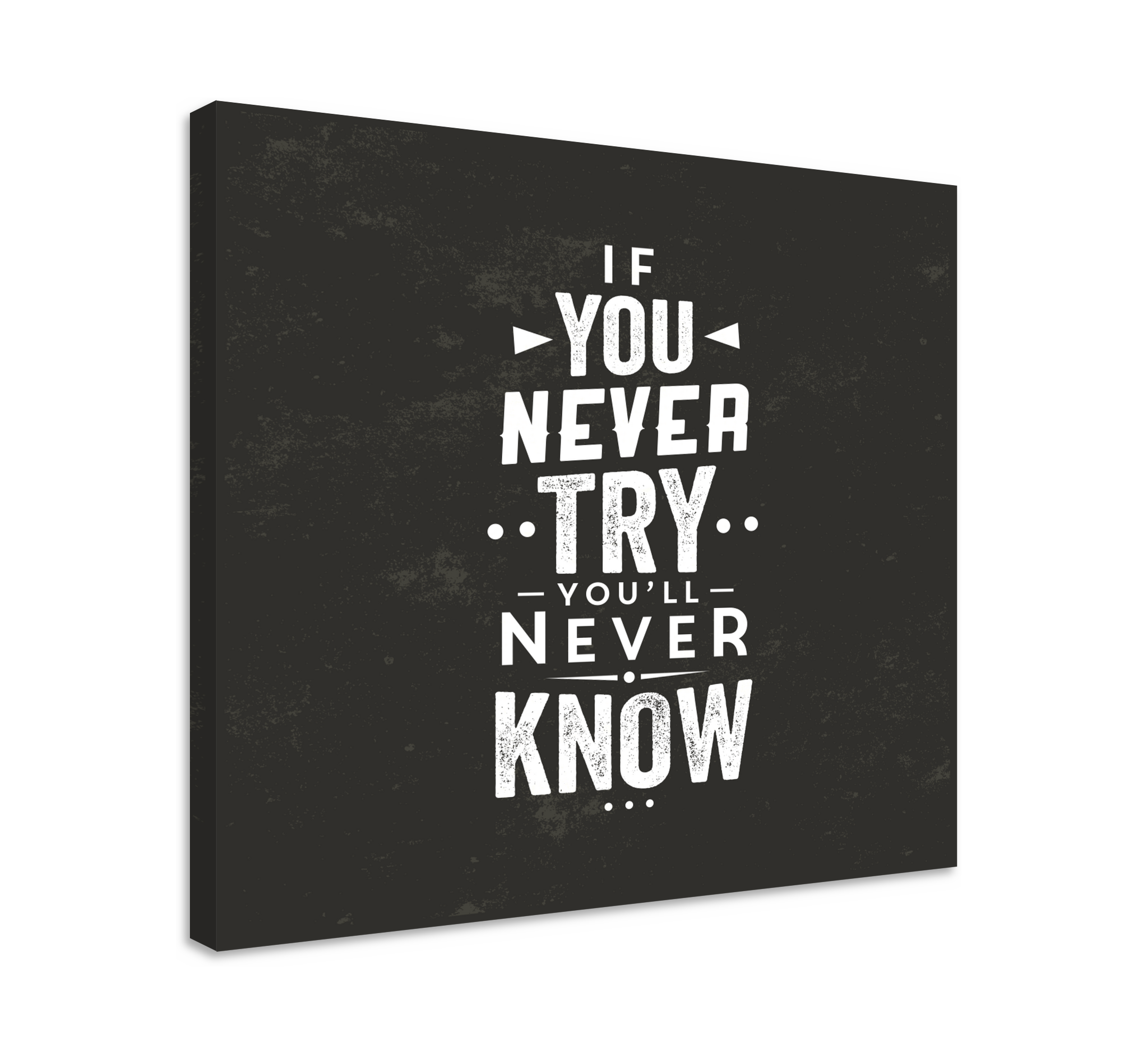 Quote never try never know motivational canvas - TenStickers
