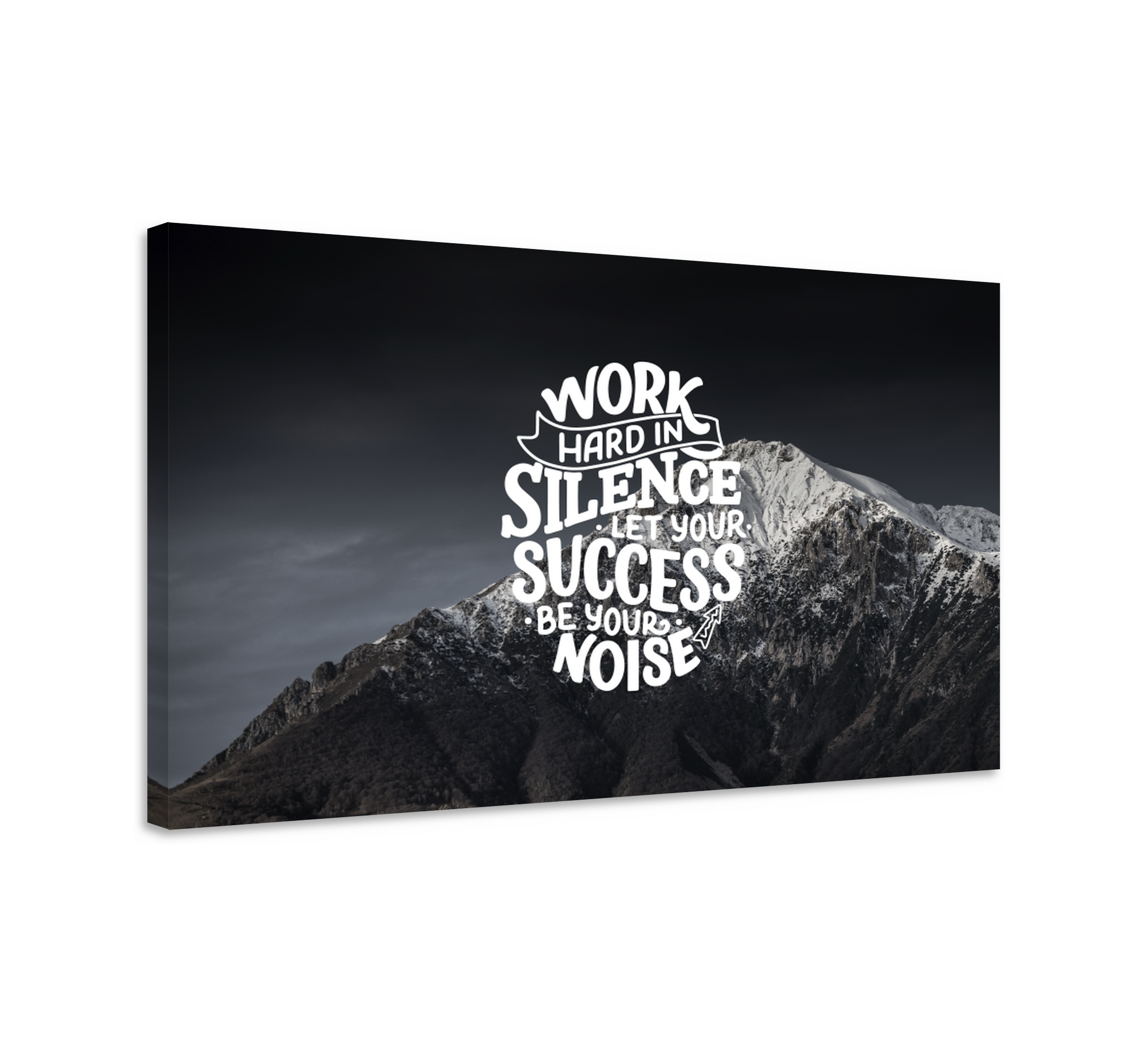 Quote Silence Success motivational canvas - TenStickers