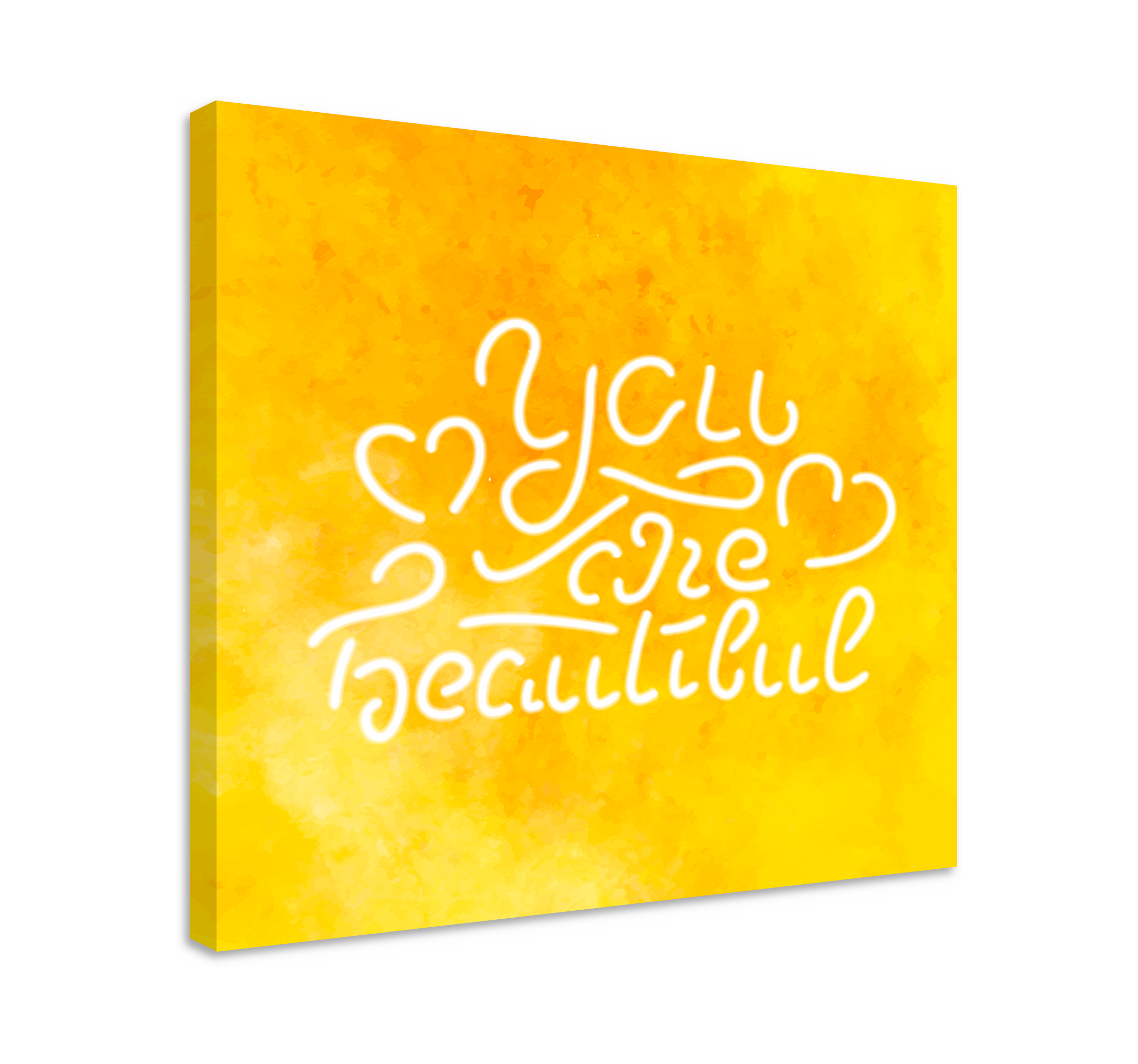 You are so beautiful yellow motivational canvas - TenStickers