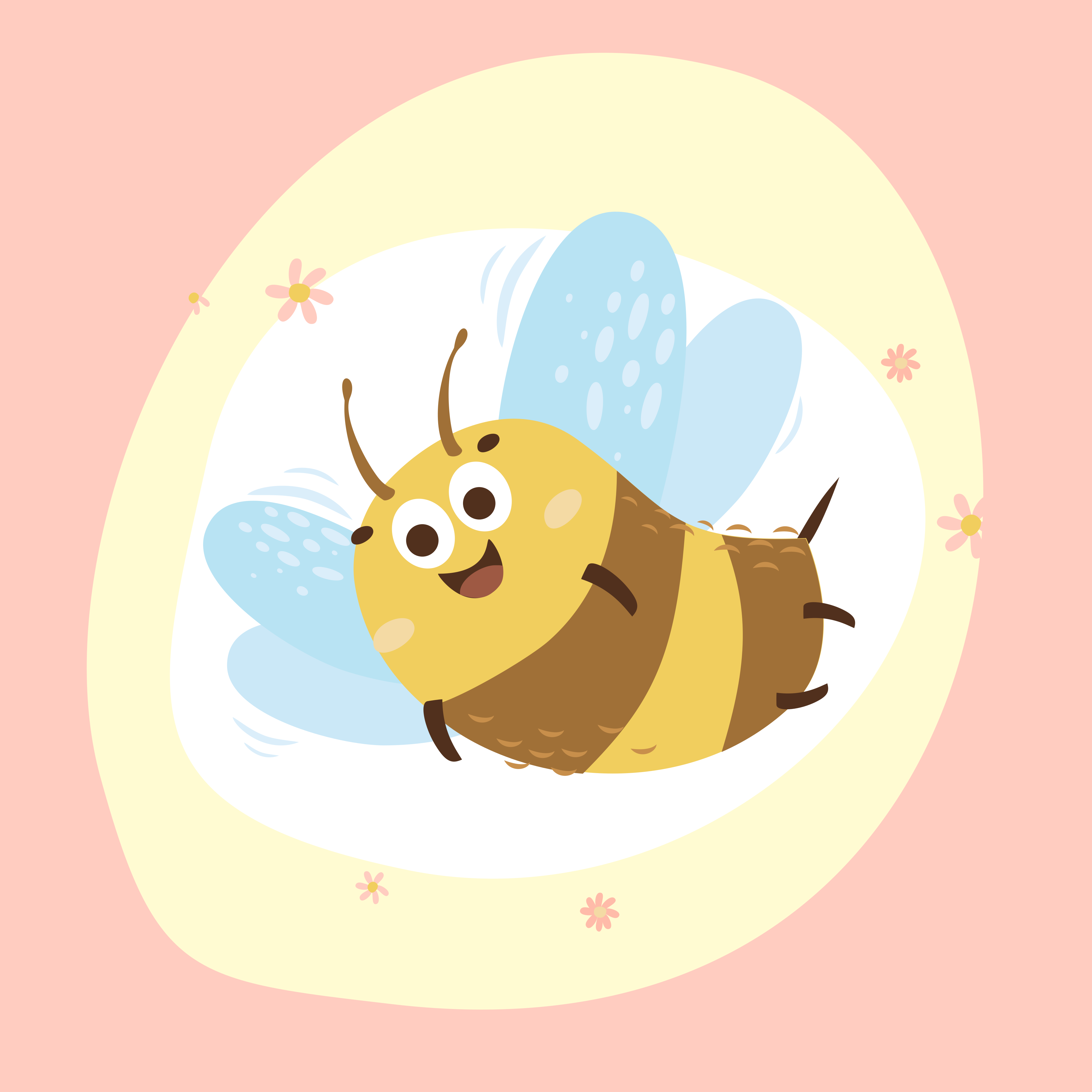 Cute cartoon bee big eyes wall pictures for nursery - TenStickers