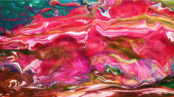Quadro Decorativo moderno Explosão multicolorida TenStickers. Quadro Decorativo moderno Explosão multicolorida. Arte moderna da parede da tela da explosão multicolor. Fluxo de tinta rosa com grandes detalhes. Decore seus pisos. Obtenha com frete imediato!