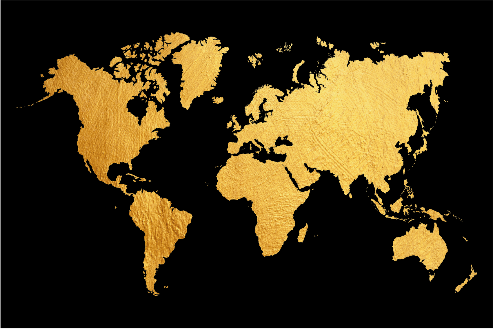 Black and Gold world map art canvas - TenStickers