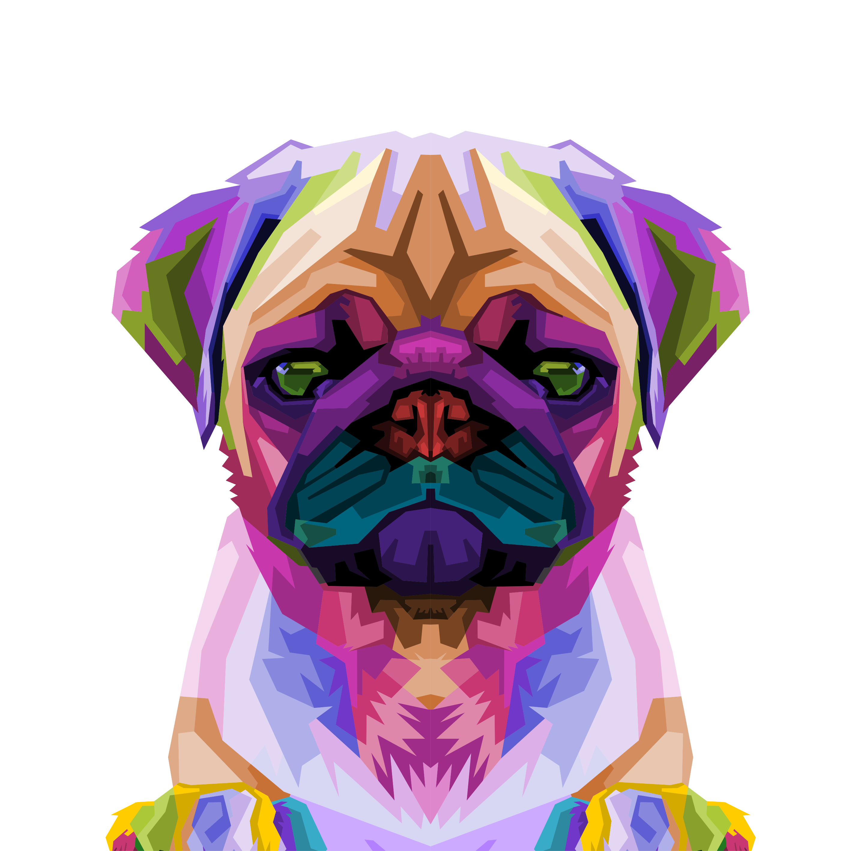 TenStickers - Leinwandbild Pop-art-mops Hund