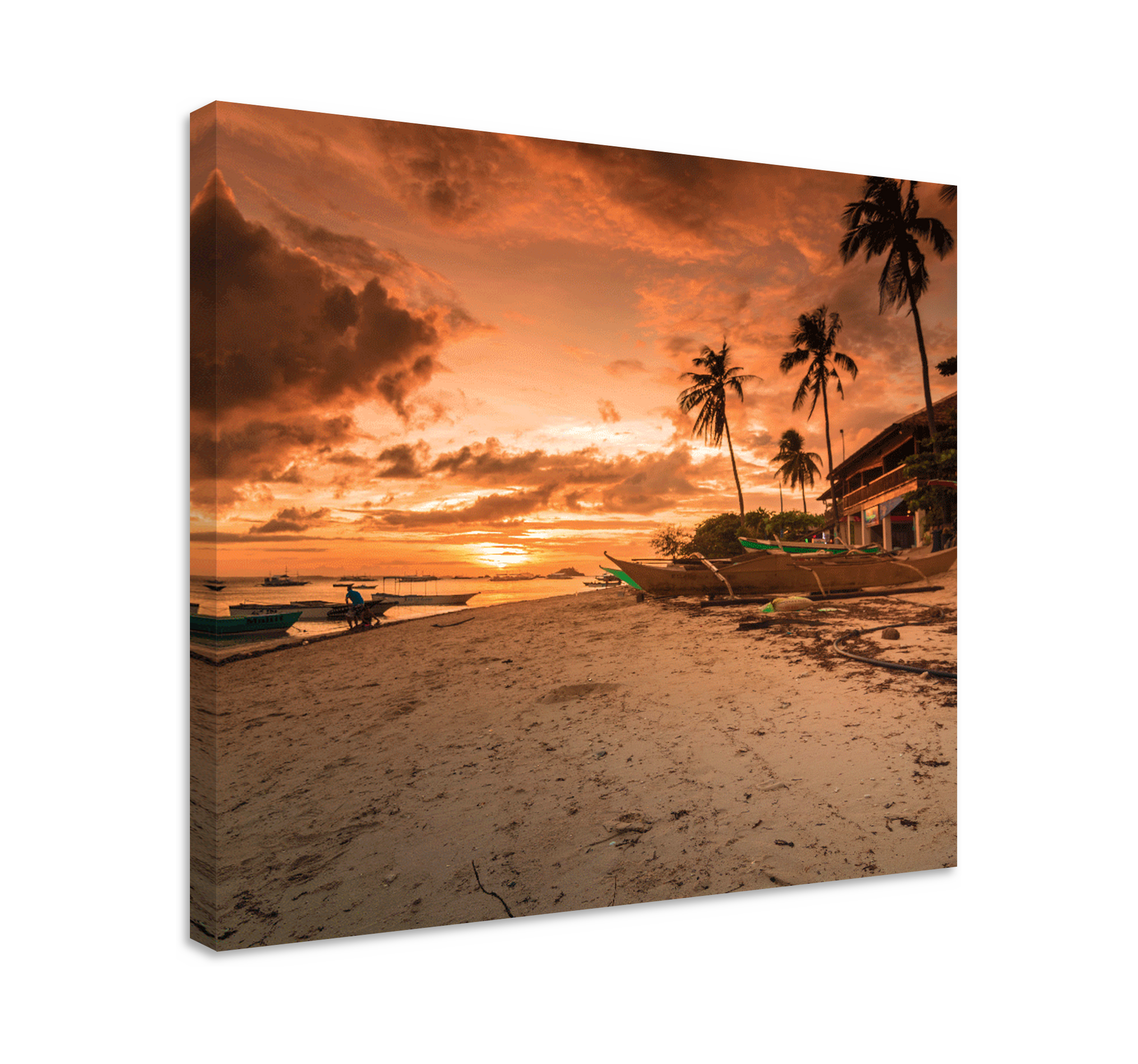 Serene Sunset Over Water landscape canvas - TenStickers