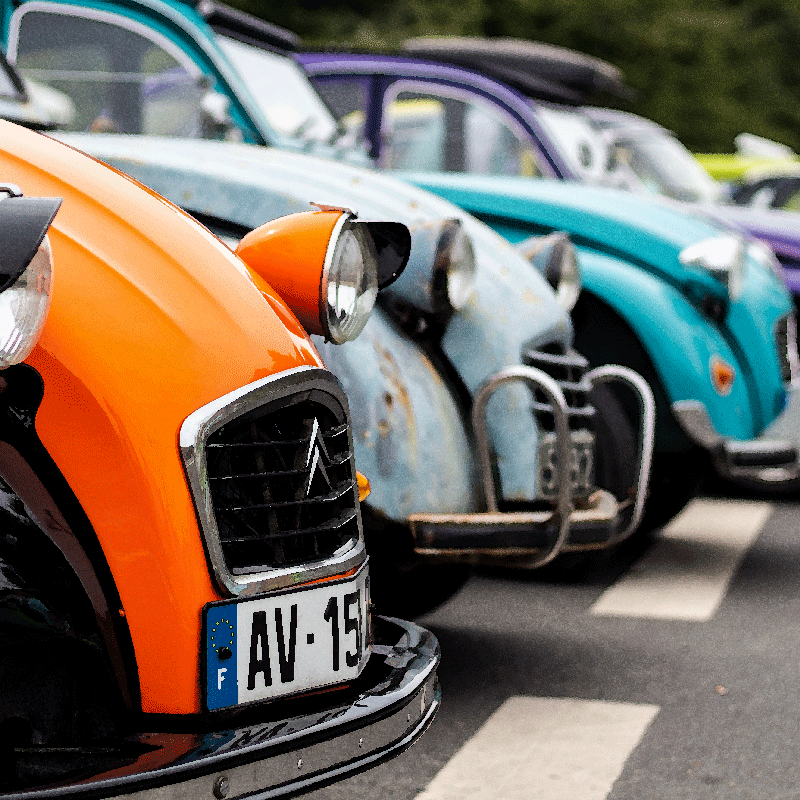 Cuadro retro vintage Línea de autos viejos - TenVinilo