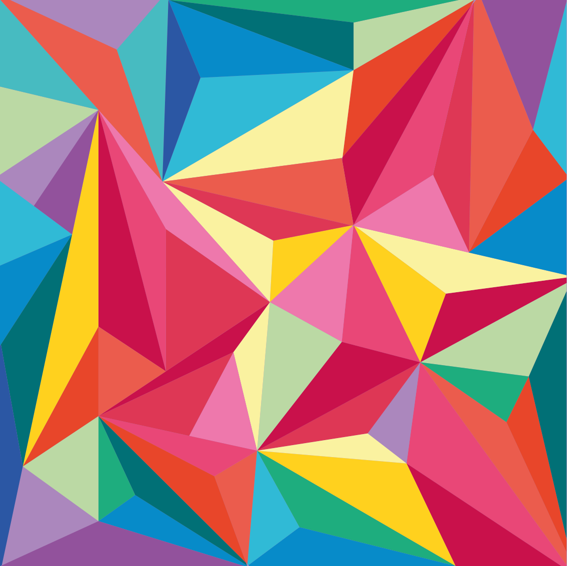 Tableau abstrait formes multicolores