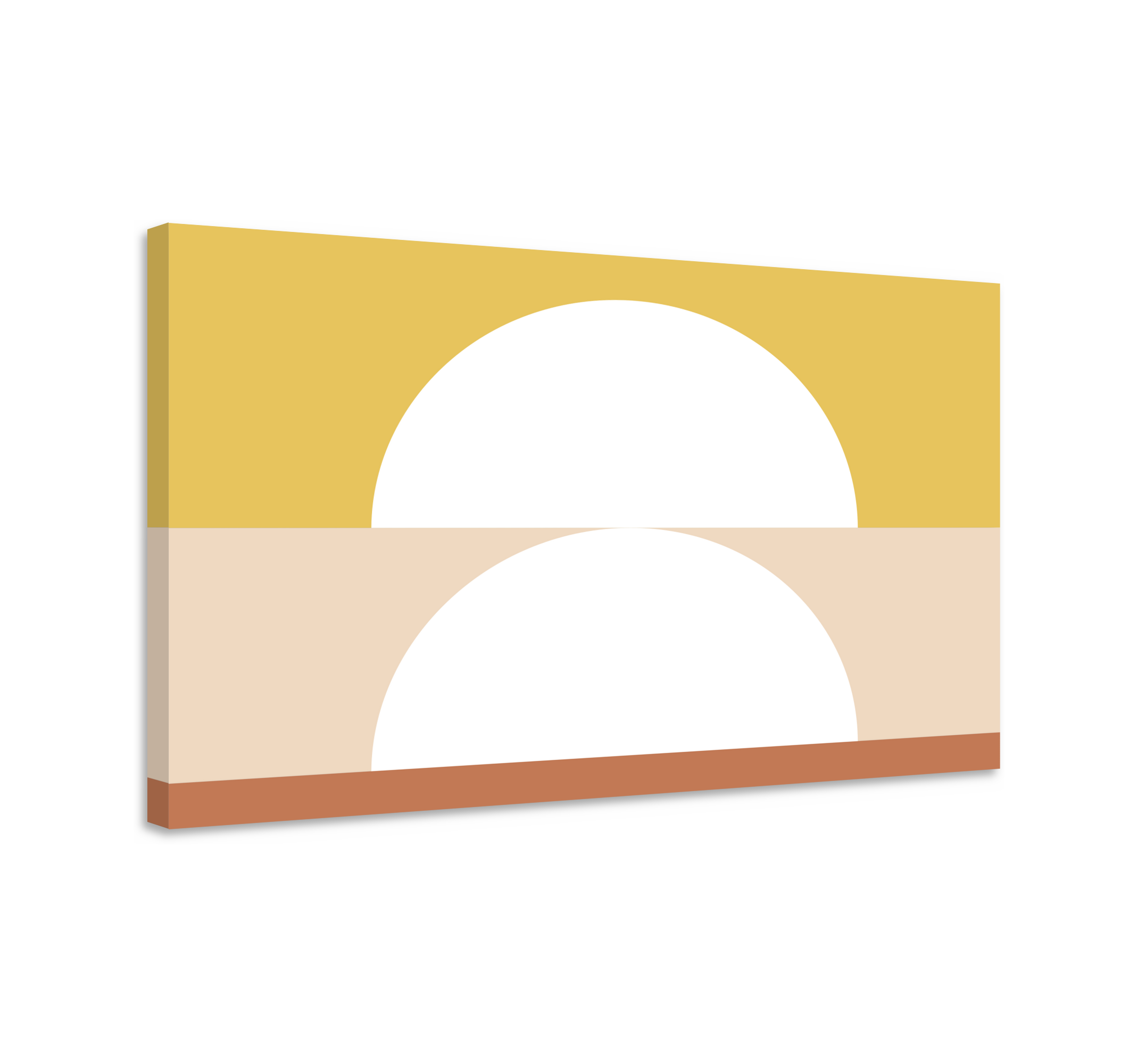 两个半圆几何艺术几何画布 - TenStickers