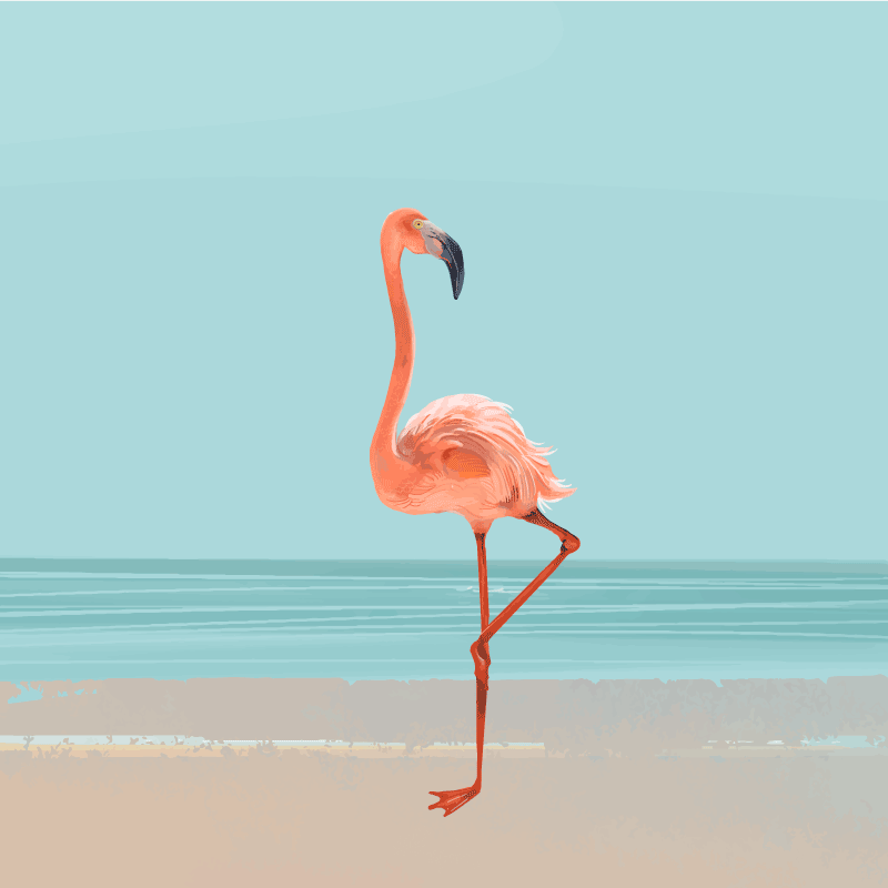 Miami vice flamingo design animal canvas - TenStickers