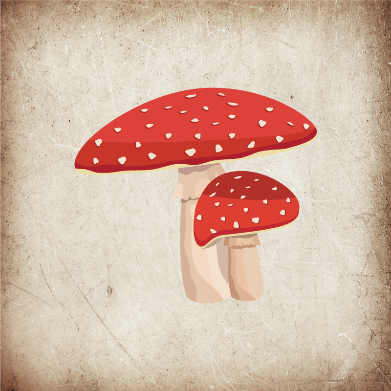 Sticker Mural Personalisé Illustration de champignon bleu - TenStickers
