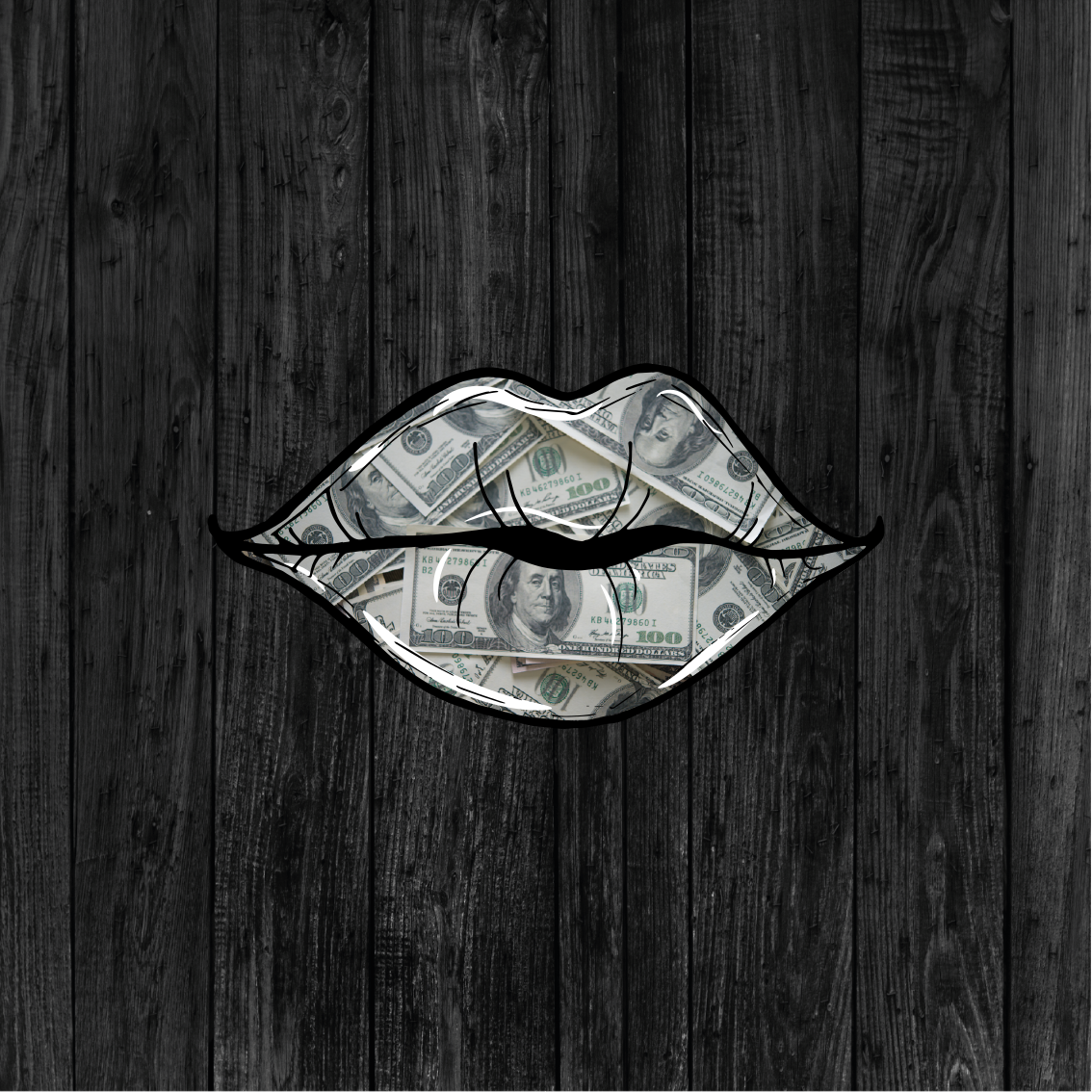 Cuadro decorativo moderno Diseño de dinero y boca - TenVinilo